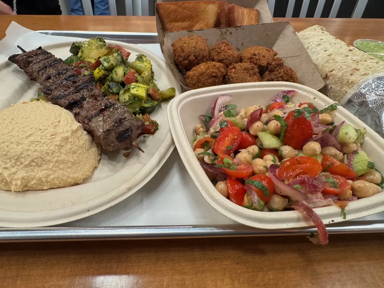 Our big tray of food at the Kebab Shop